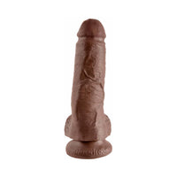 Pipedream King Cock 8 in. Cock With Balls Realistic Suction Cup Dildo Brown