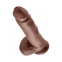 Pipedream King Cock 8 in. Cock With Balls Realistic Suction Cup Dildo Brown