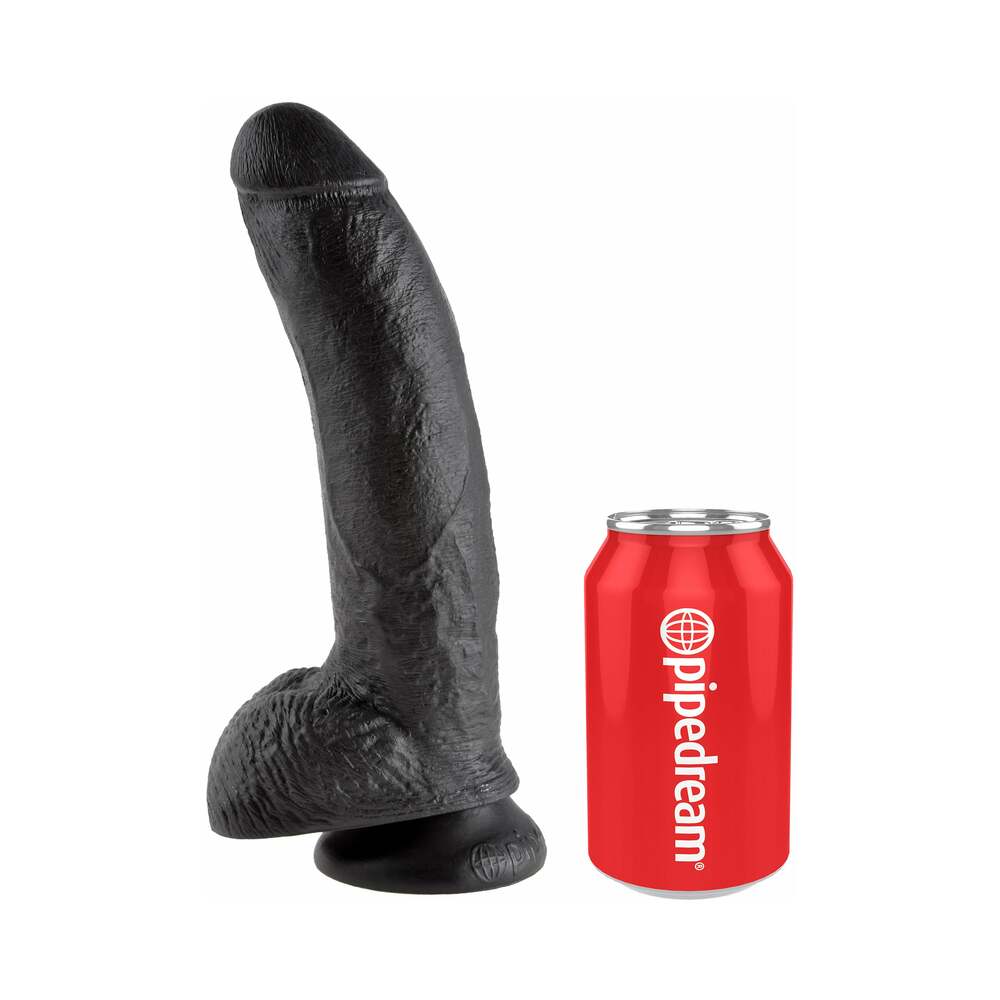 Pipedream King Cock 9 in. Cock With Balls Realistic Suction Cup Dildo Black