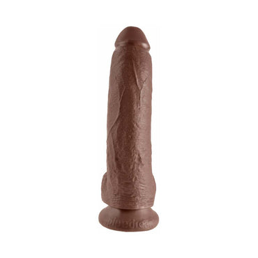 Pipedream King Cock 9 in. Cock With Balls Realistic Suction Cup Dildo Brown