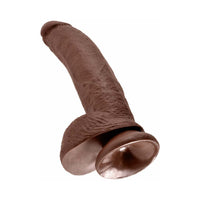 Pipedream King Cock 9 in. Cock With Balls Realistic Suction Cup Dildo Brown