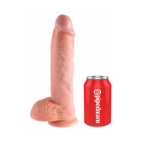 Pipedream King Cock 10 in. Cock With Balls Realistic Suction Cup Dildo Beige