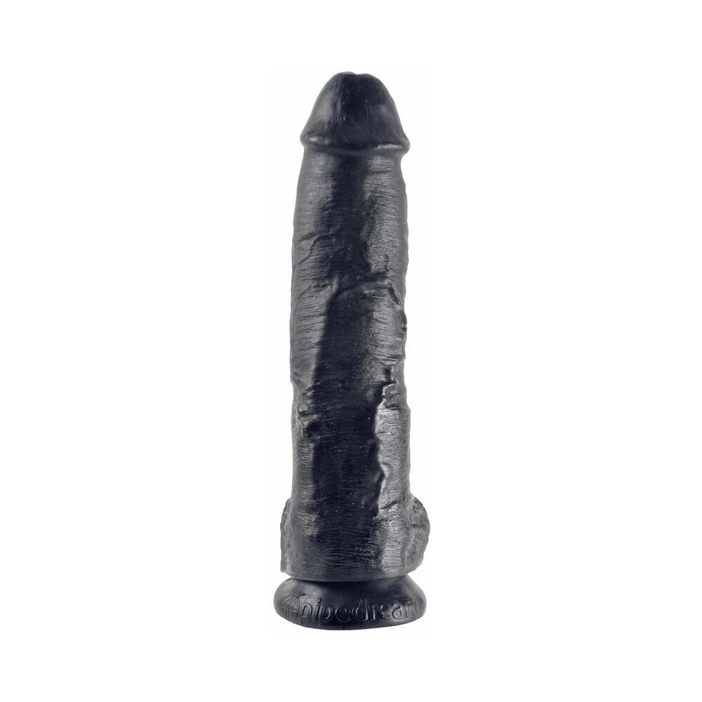 Pipedream King Cock 10 in. Cock With Balls Realistic Suction Cup Dildo Black