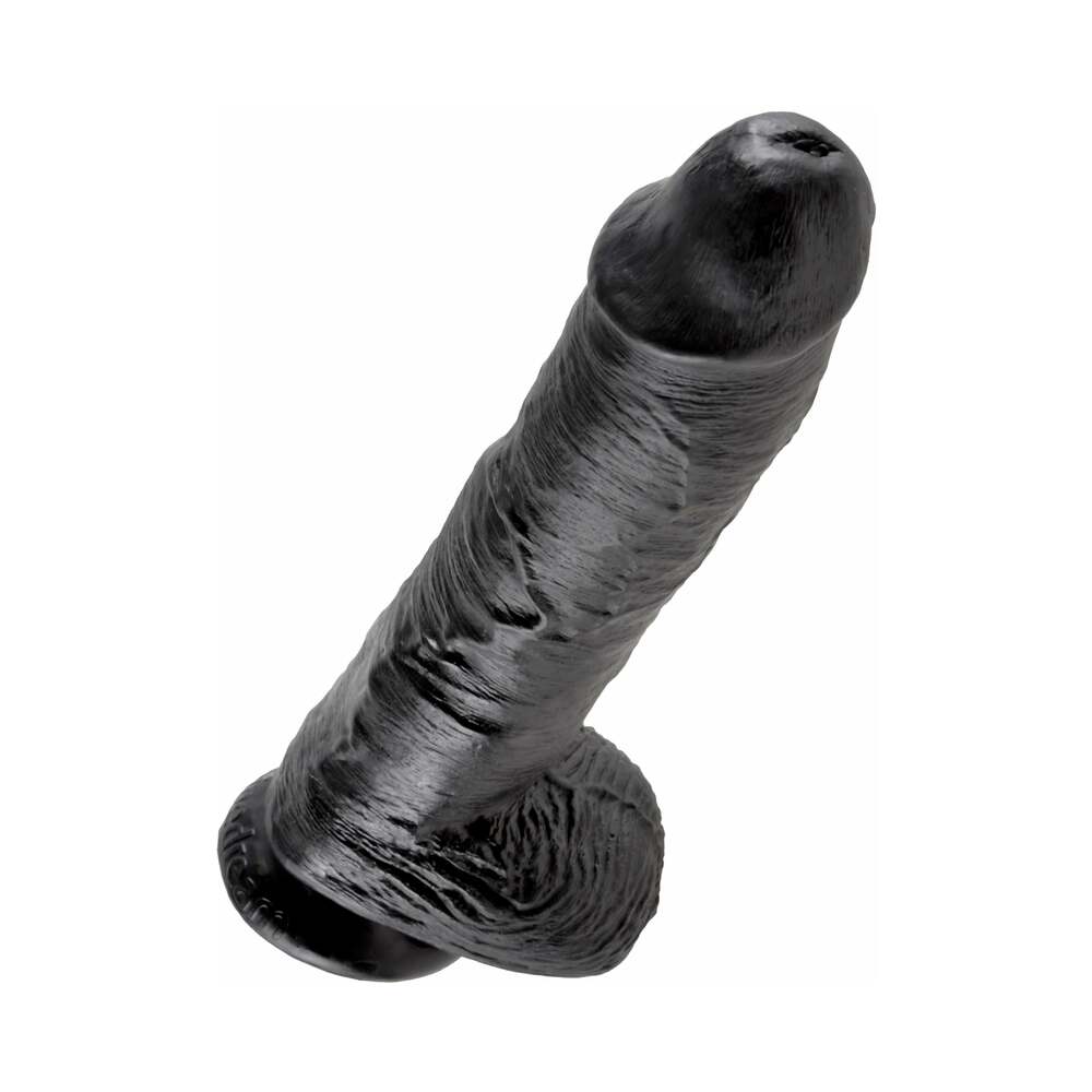 Pipedream King Cock 10 in. Cock With Balls Realistic Suction Cup Dildo Black