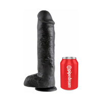 Pipedream King Cock 11 in. Cock With Balls Realistic Suction Cup Dildo Black