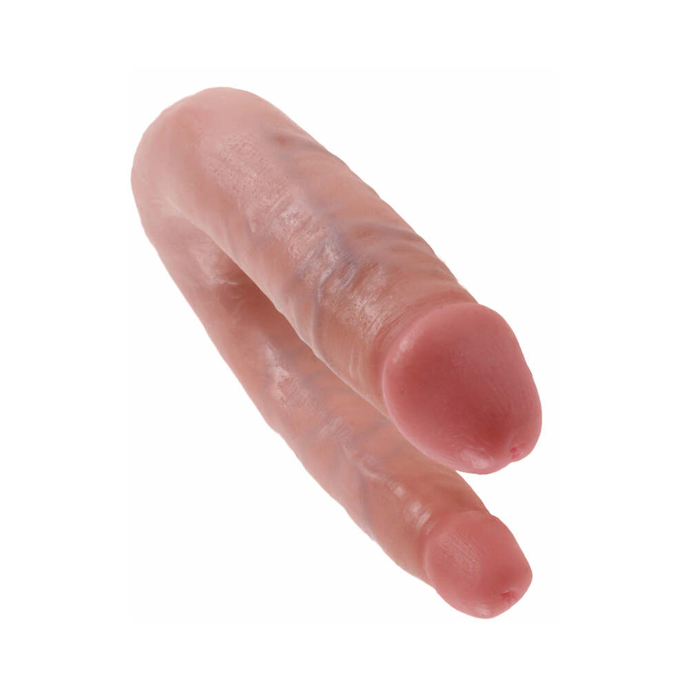 Pipedream King Cock Double Trouble Small 5 in. Realistic Dual-Ended Dildo Beige