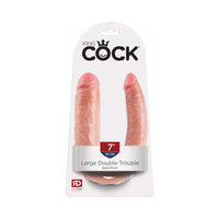 Pipedream King Cock Double Trouble Large 7 in. Realistic Dual-Ended Dildo Beige