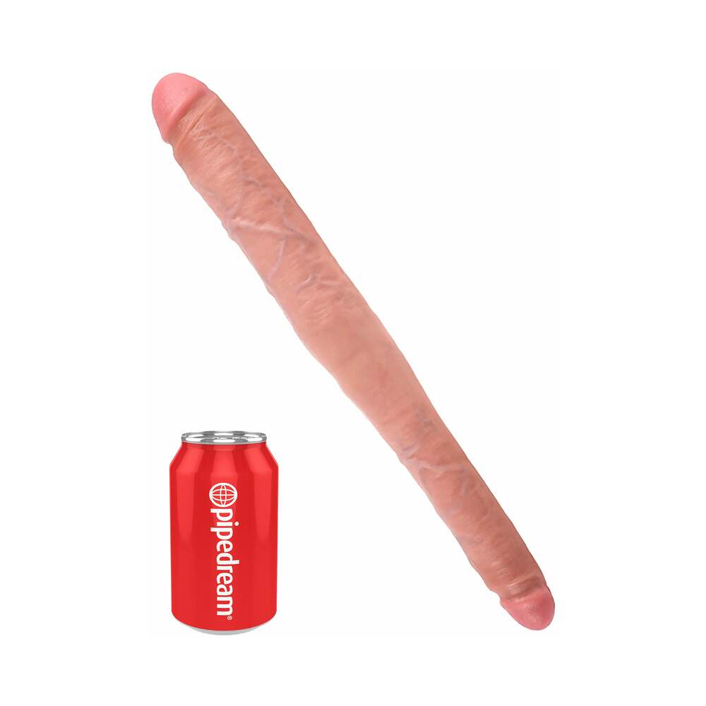 Pipedream King Cock 16 in. Tapered Double Dildo Realistic Beige