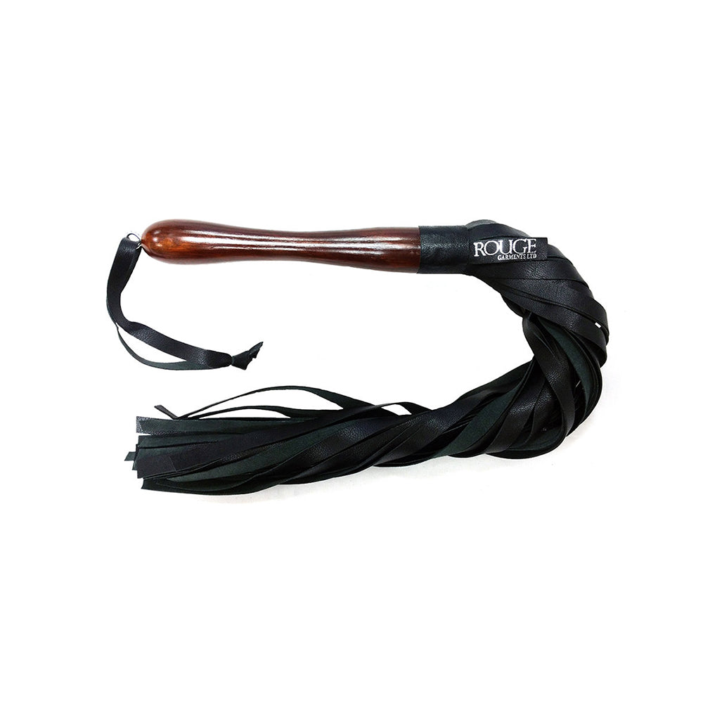 Rouge Flogger w/Wooden Handle Black