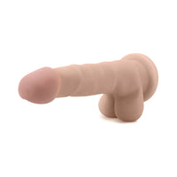 Blush Au Naturel 7 in. Sam Posable Dual Density Dildo with Balls & Suction Cup Beige