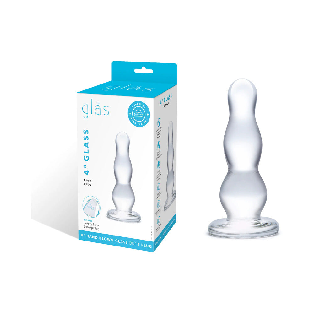 Glas 4 in. Classic Glass Butt Plug