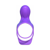 Pipedream Fantasy C-Ringz Ultimate Couples Cage Vibrating Silicone Cock Sheath With Clitoral Stimulation Purple