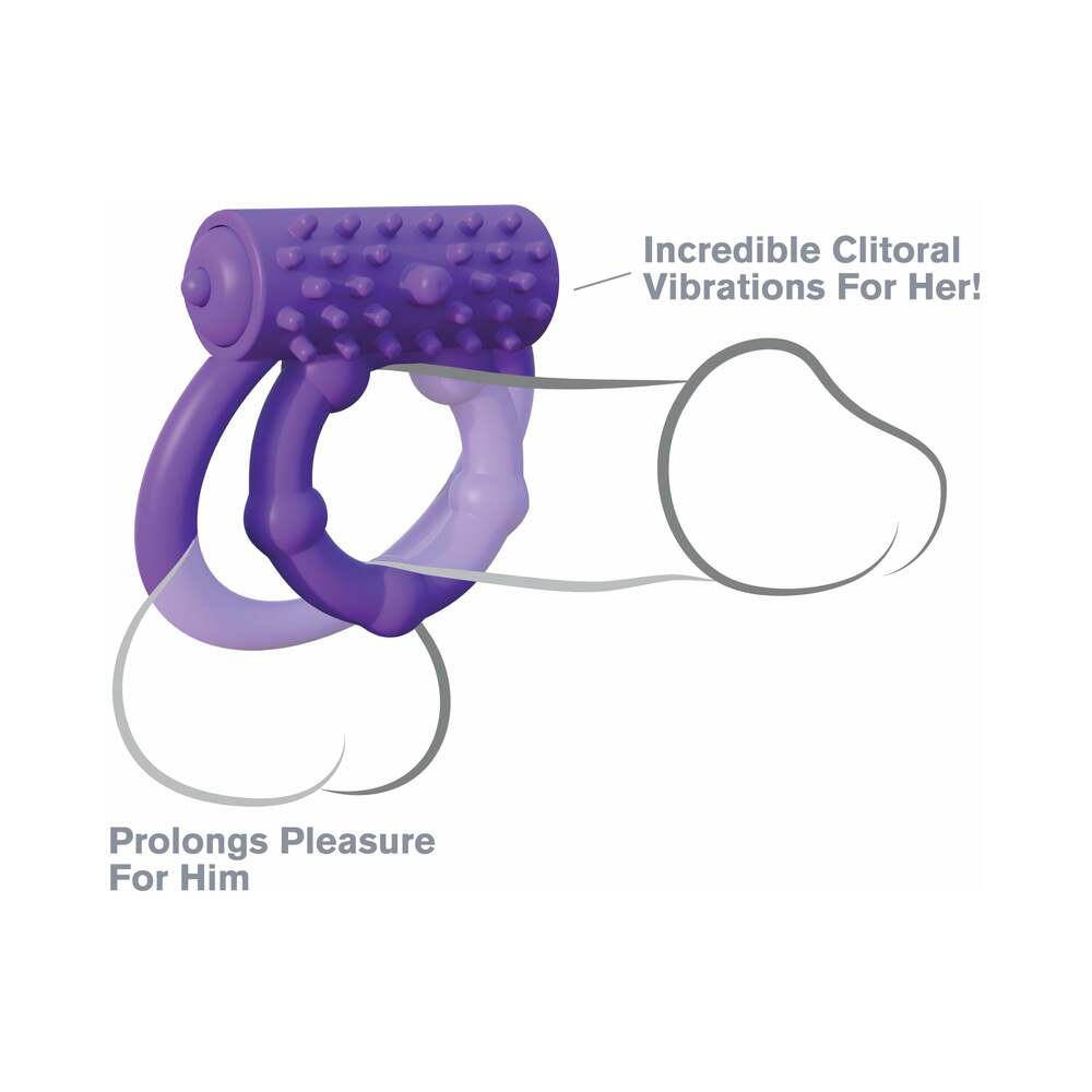 Pipedream Fantasy C-Ringz Silicone Vibrating Prolong Performance Ring Purple