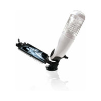 PDX Mega-Bator Pussy Rechargeable Rotating Thrusting Stroker With Hands-Free Suction Cup Clear/White