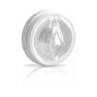 PDX Mega-Bator Pussy Rechargeable Rotating Thrusting Stroker With Hands-Free Suction Cup Clear/White