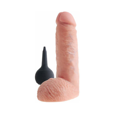 Pipedream King Cock 8 in. Squirting Cock With Balls Realistic Dildo Beige