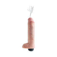 Pipedream King Cock 10 in. Squirting Cock With Balls Realistic Dildo Beige
