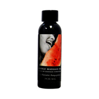 Earthly Body Edible Gift Set with Vanilla, Strawberry and Watermelon 2 oz massage Oils 2 oz