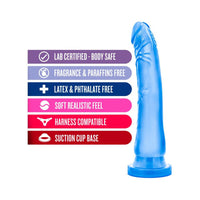 Blush B Yours Sweet 'n Hard 6 Realistic 8.5 in. Dildo with Suction Cup Blue