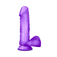 Blush B Yours Sweet 'n Hard 2 Realistic 7.75 in. Dildo with Balls & Suction Cup Purple