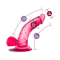 Blush B Yours Sweet 'n Hard 8 Realistic 6.5 in. Dildo with Balls & Suction Cup Pink