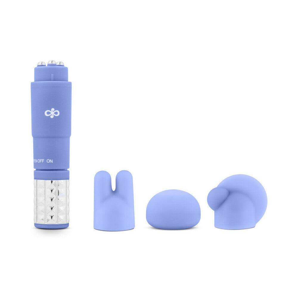 Blush Rose Revitalize Massage Kit with Mini Vibrator & 3 Silicone Attachments Periwinkle