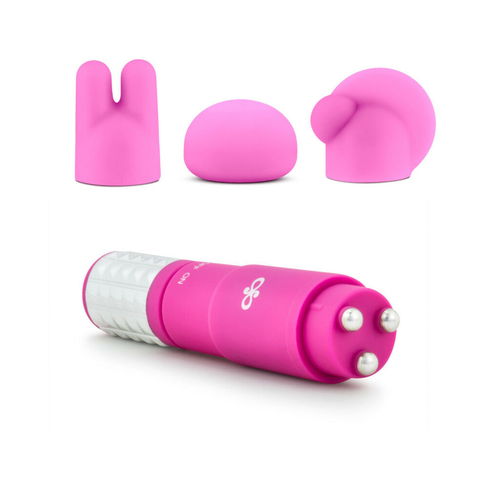 Blush Rose Revitalize Massage Kit with Mini Vibrator & 3 Silicone Attachments Pink