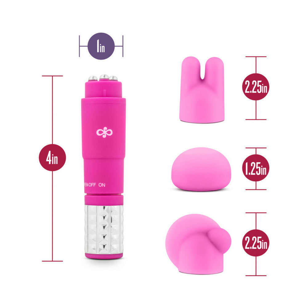 Blush Rose Revitalize Massage Kit with Mini Vibrator & 3 Silicone Attachments Pink