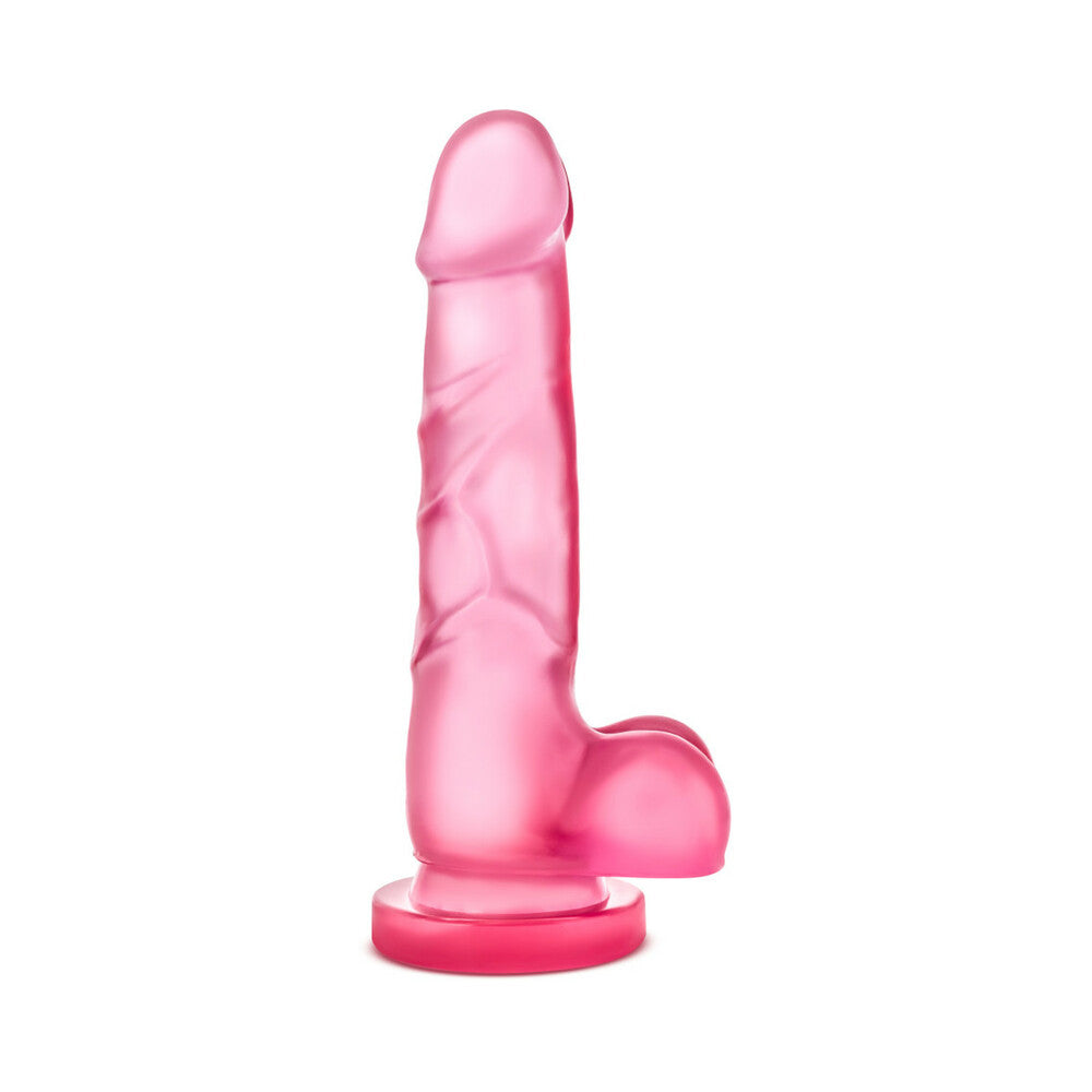 Blush B Yours Sweet 'n Hard 4 Realistic 7 in. Dildo with Balls & Suction Cup Pink