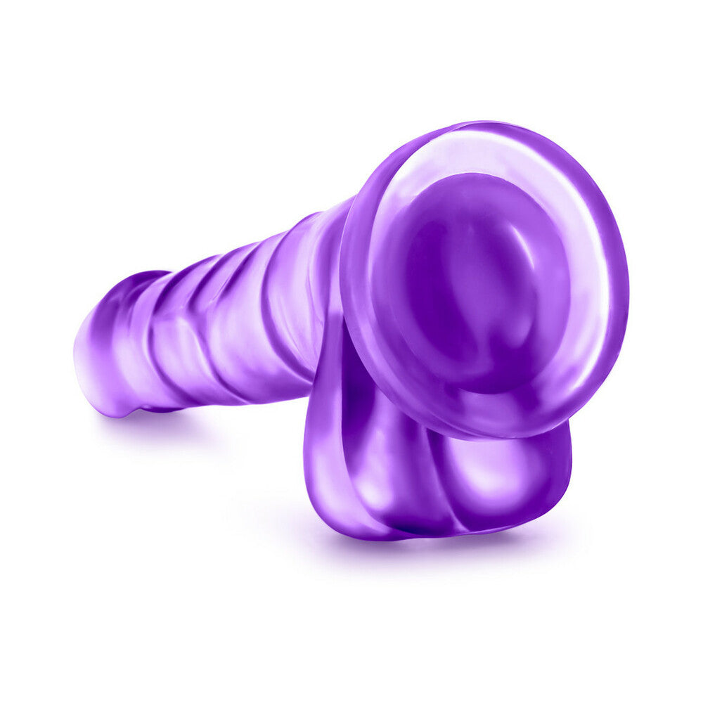 Blush B Yours Sweet 'n Hard 4 Realistic 7 in. Dildo with Balls & Suction Cup Purple