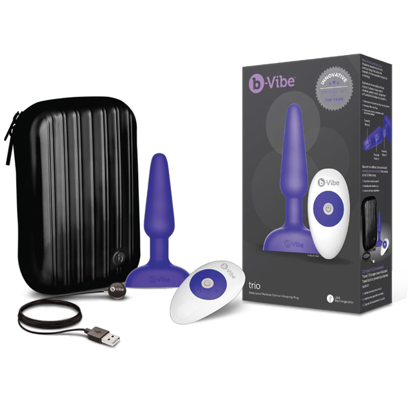 b-Vibe Trio Remote Anal Plug (Purple)