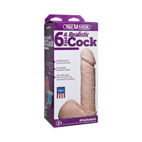 Vac-U-Lock - 6 Inch Realistic Cock White