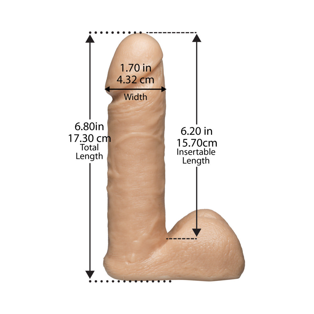 Vac-U-Lock - 6 Inch Realistic Cock White