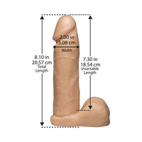 Vac-U-Lock - 8 Inch Realistic Cock White