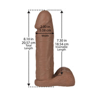 Vac-U-Lock - 8 Inch Realistic Cock Brown