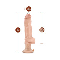 Blush Loverboy Bad Boy Next Door Realistic Pierced 11 in. Vibrating Dildo with Balls & Suction Cup Beige