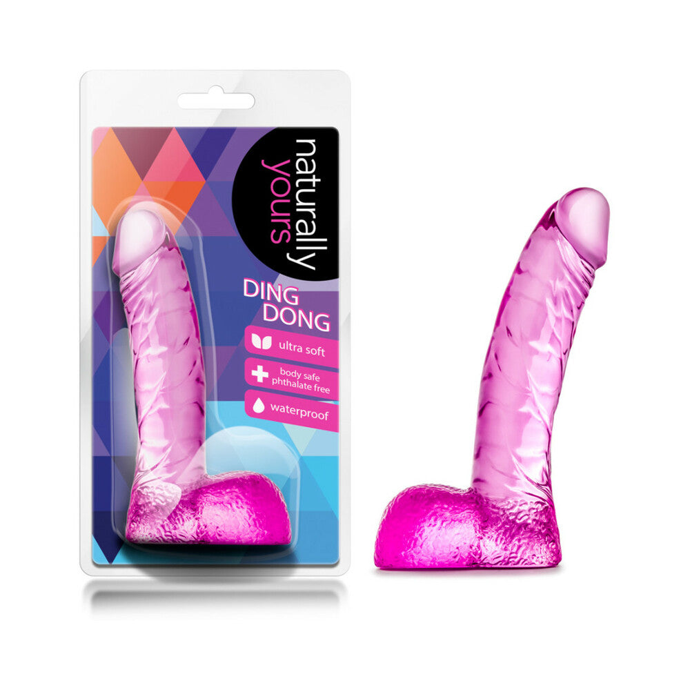 Blush Naturally Yours Ding Dong Realistic 5.5 in. Dildo with Balls Pink