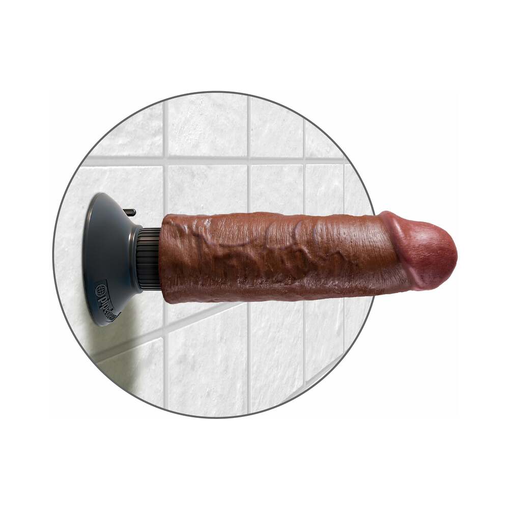 Pipedream King Cock 6 in. Vibrating Cock Poseable Dildo With Suction Cup Brown