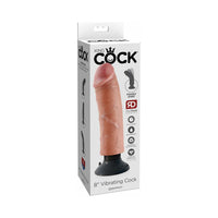 Pipedream King Cock 8 in. Vibrating Cock Poseable Dildo With Suction Cup Beige