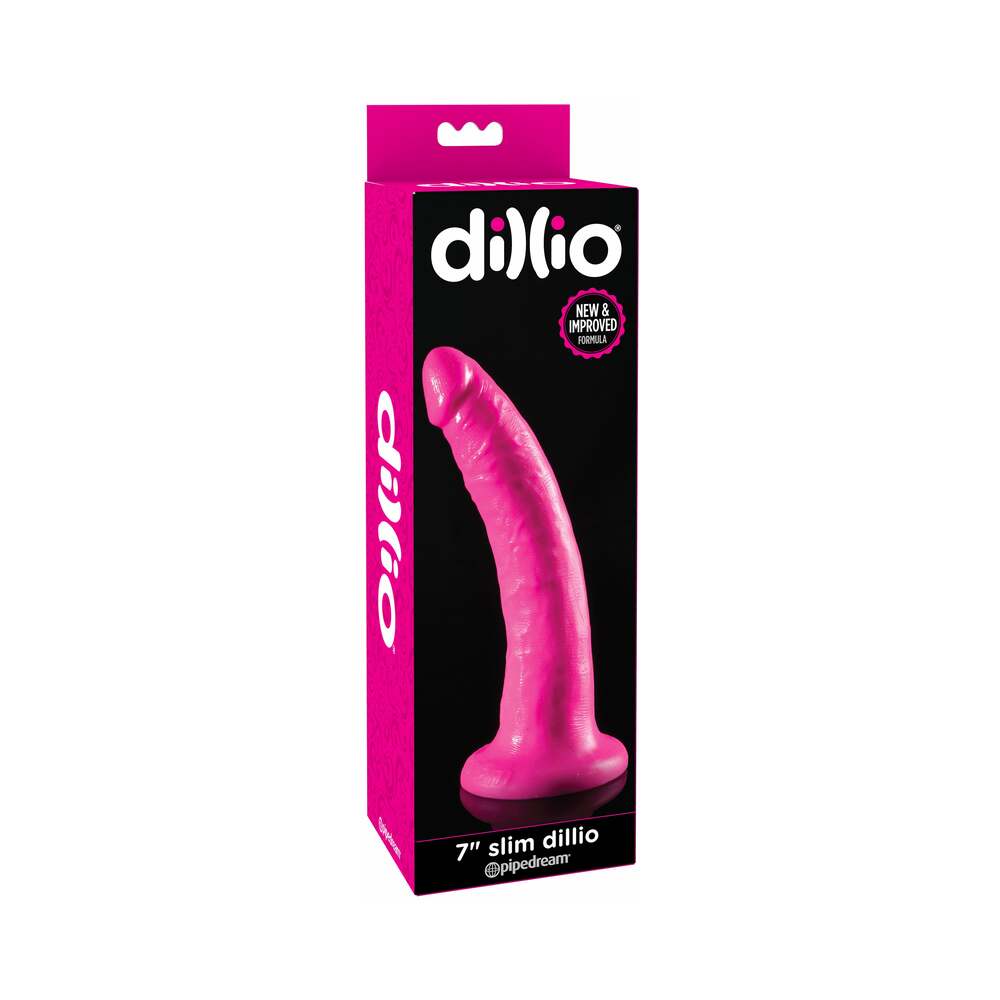 Pipedream Dillio 7 in. Slim Realistic Dildo With Suction Cup Pink