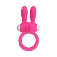 Pipedream Neon Rabbit Ring Vibrating Silicone Cockring With Ears Pink