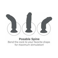Pipedream King Cock 6 in. Vibrating Cock Poseable Dildo With Suction Cup Beige