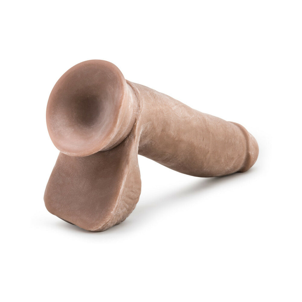 Blush Au Naturel 7 in. Posable Dual Density Dildo with Balls & Suction Cup Tan