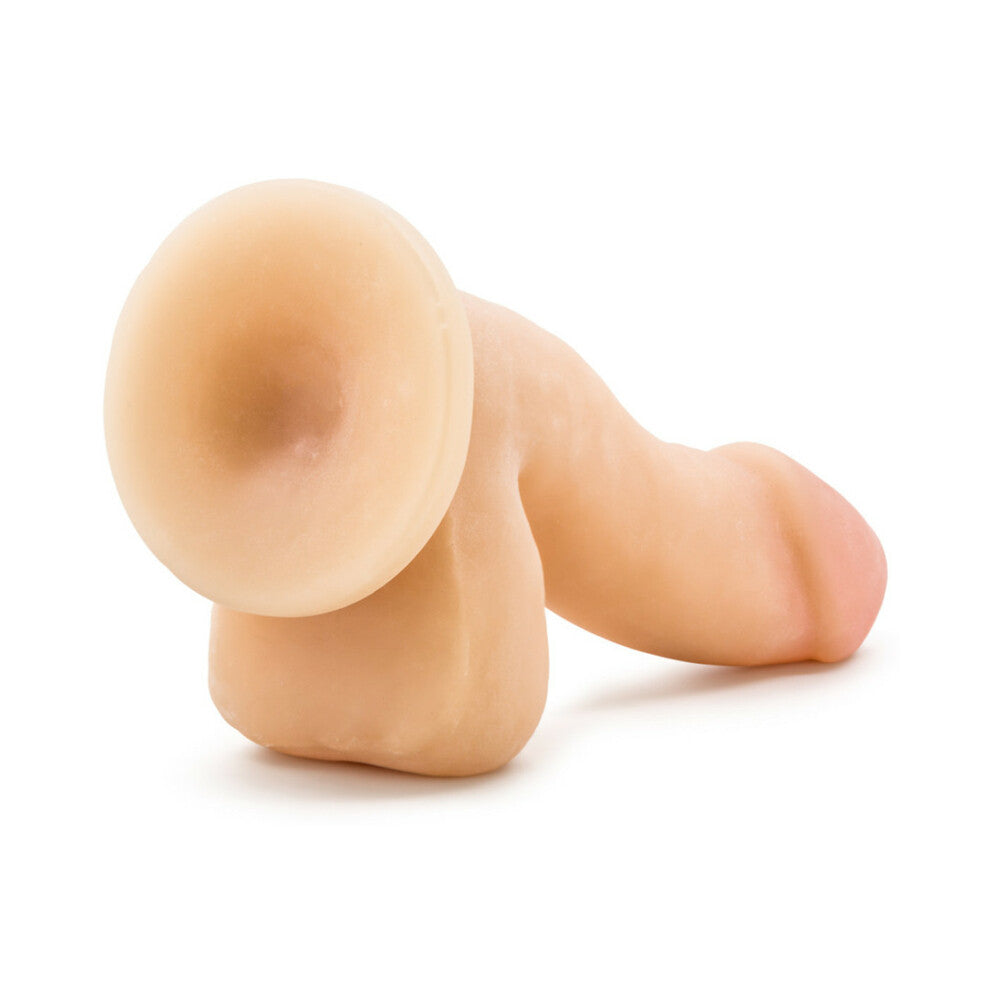 Blush Au Naturel 6.5 in. Posable Dual Density Dildo with Balls & Suction Cup Beige