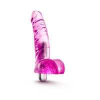 Blush Naturally Yours Vibrating Ding Dong Realistic 6.5 in. Dildo with Balls & Bullet Vibrator Pink