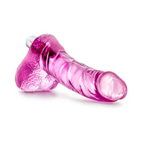 Blush Naturally Yours Vibrating Ding Dong Realistic 6.5 in. Dildo with Balls & Bullet Vibrator Pink