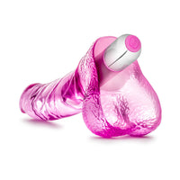 Blush Naturally Yours Vibrating Ding Dong Realistic 6.5 in. Dildo with Balls & Bullet Vibrator Pink