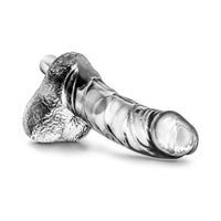 Blush Naturally Yours Vibrating Ding Dong Realistic 6.5 in. Dildo with Balls & Bullet Vibrator Clear