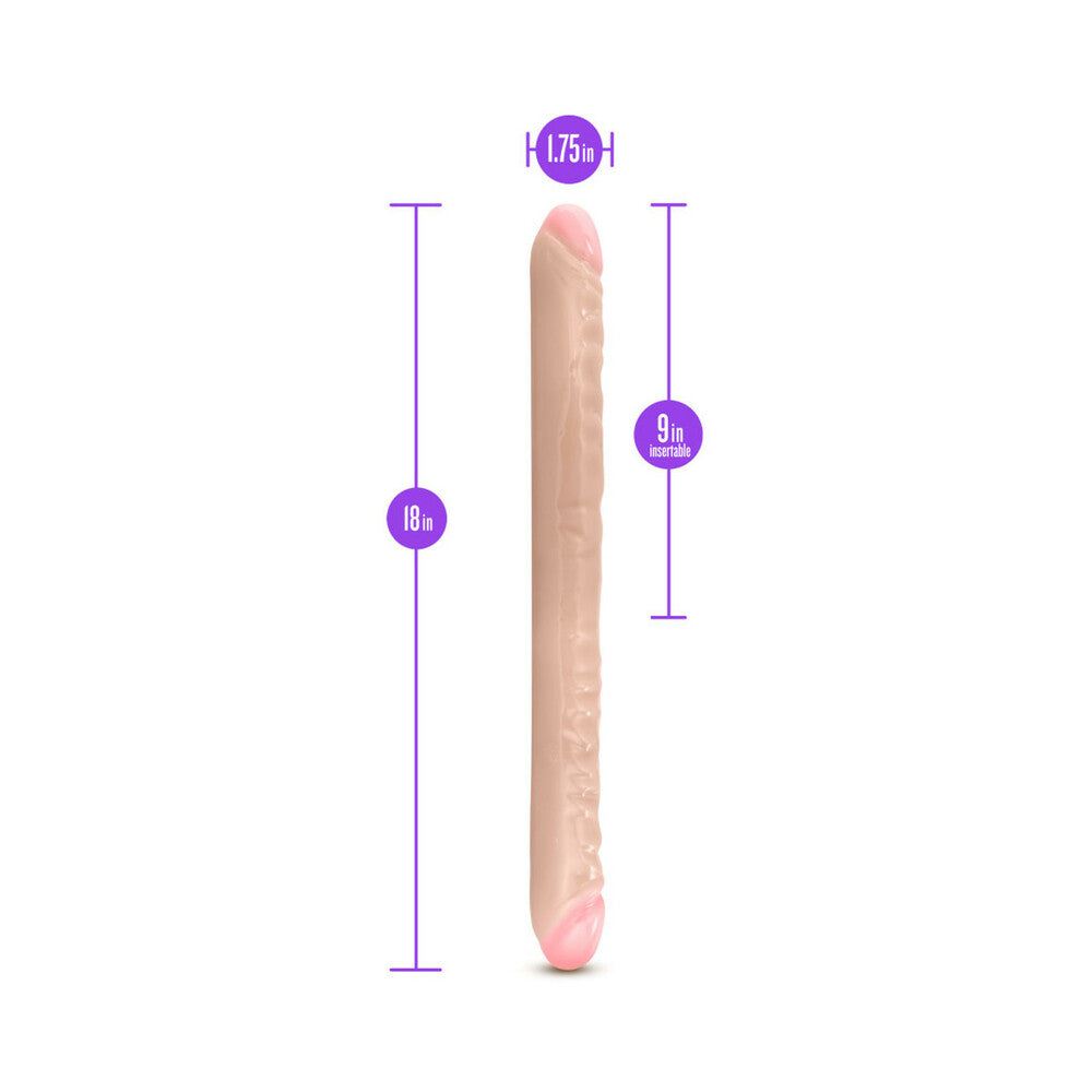 Blush B Yours 18 in. Double Dildo Beige