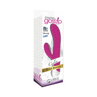 Curve Toys Gossip Celia Waterproof Ribbed Silicone Flexible Dual Stimulation Vibrator Magenta